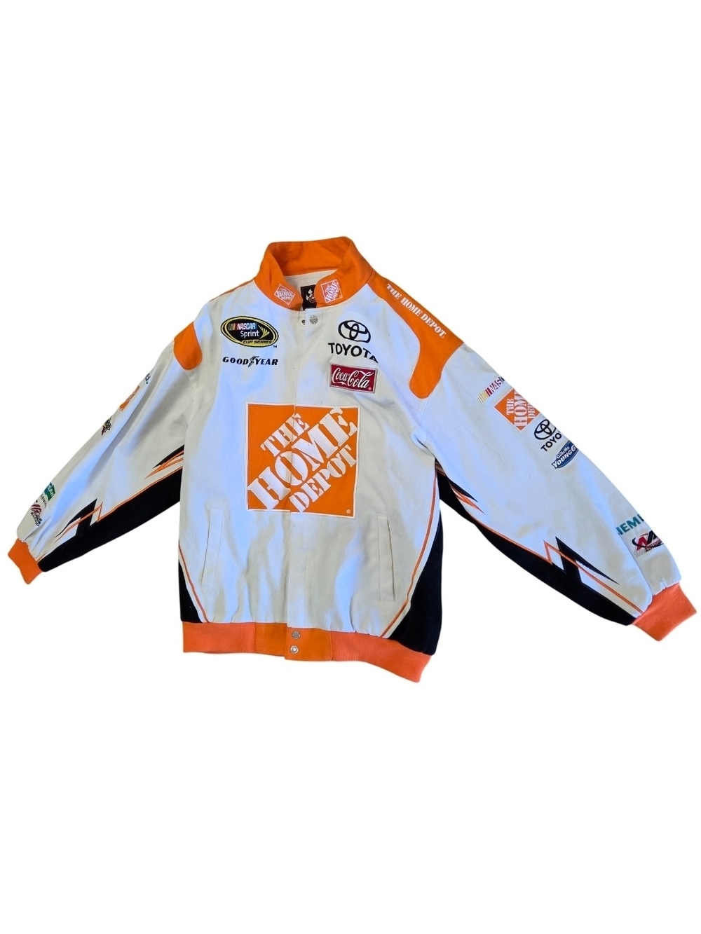Chase Authentics White & Orange Home Depot Racing Jacket